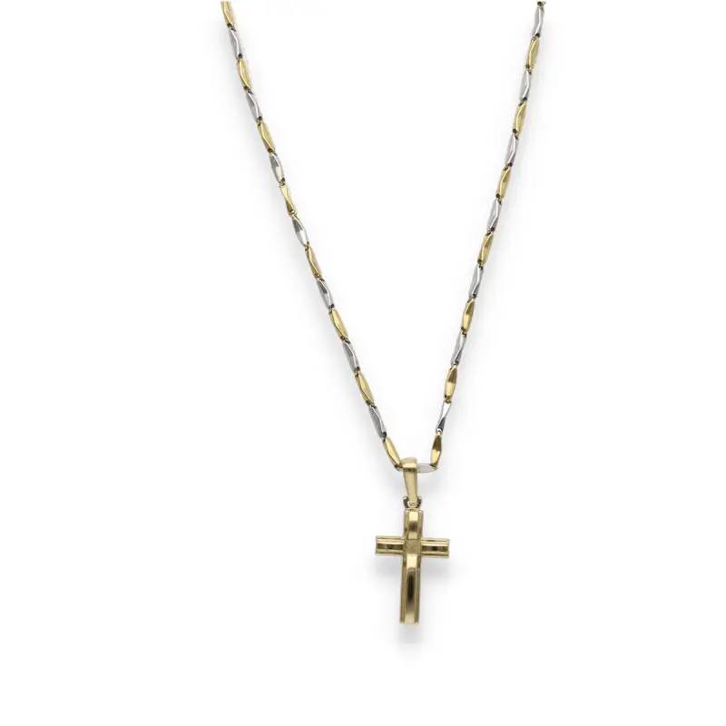 Catena tubolare con croce miniatura 2