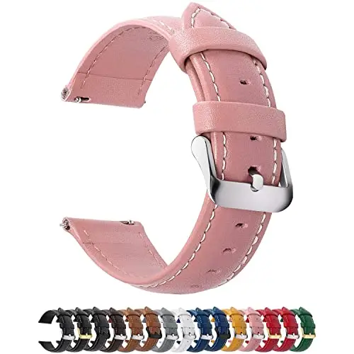 Fullmosa Cinturino in Pelle 22mm, Cinturini per Orologio a Sgancio Rapido per Uomo e Donna, Cinturini di Ricambio per