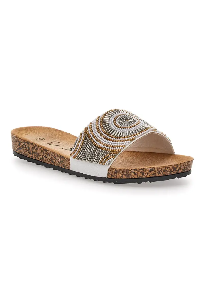 Ciabatte Bianche Con Perline Fun Beach 14204 [BIANCO] miniatura 2