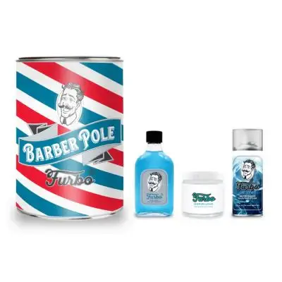 Vintage Blu Barber Pole 3pezzi x 300+100+100 ml