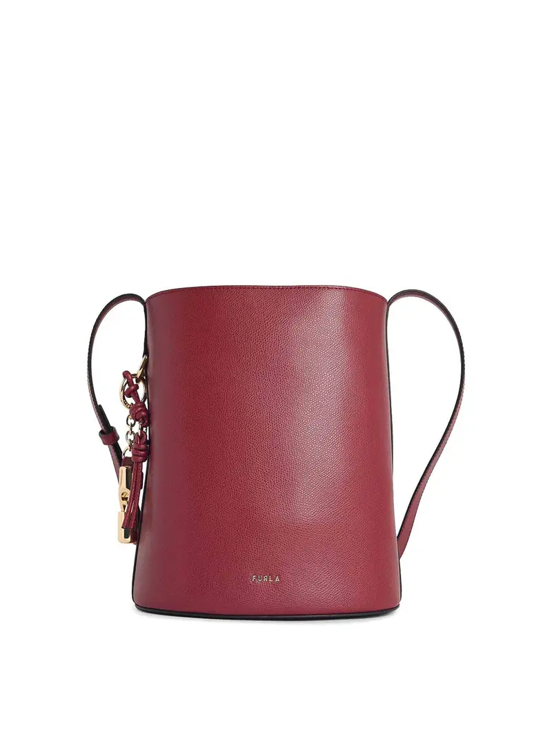 Borsa a secchiello Roxie in pelle bordeaux Rosso Scuro