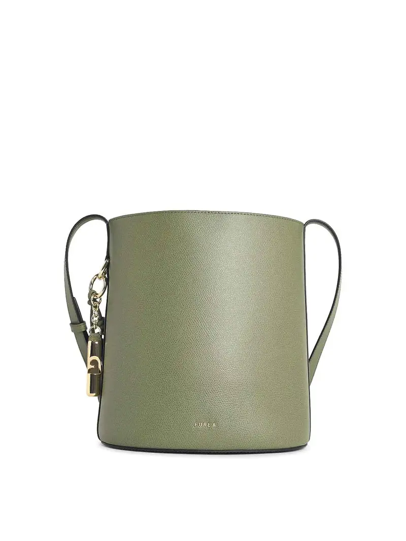 Borsa a secchiello Roxie in pelle verde