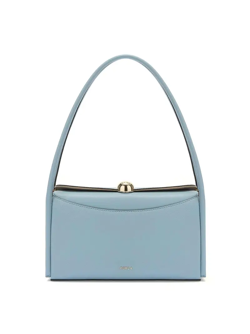 Borsa A Spalla Nicole M Boston In Pelle Azzurro
