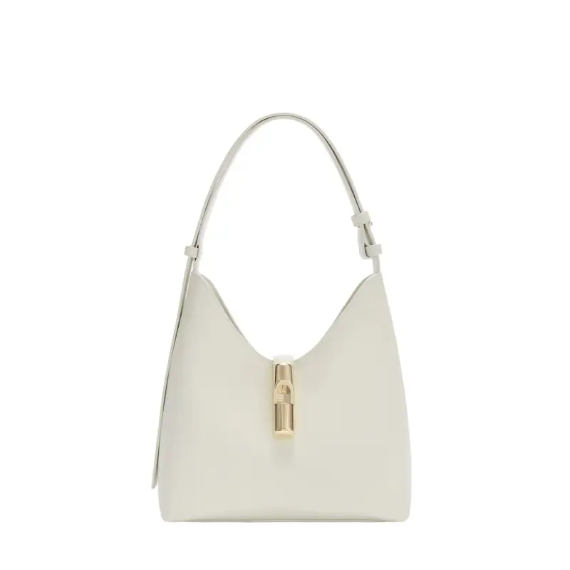 Borsa a Spalla Pelle Donna Beige Logo