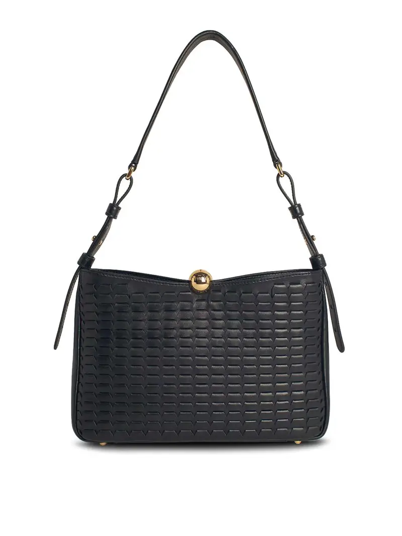 Borsa a traversa in pelle nera morbida Nero