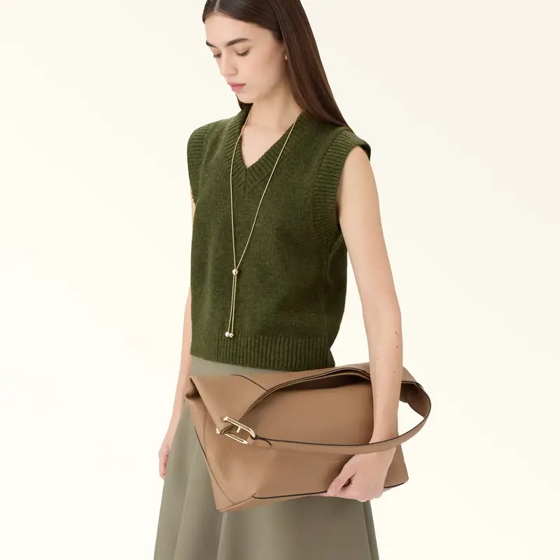 Borsa Donna Marrone Lara Pelle Logo miniatura 2