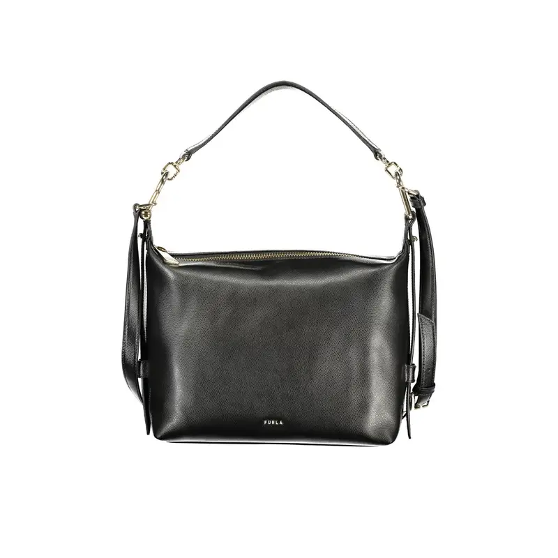 Borsa Donna Nera Mano Tracolla Pelle Tonie Logo Nero