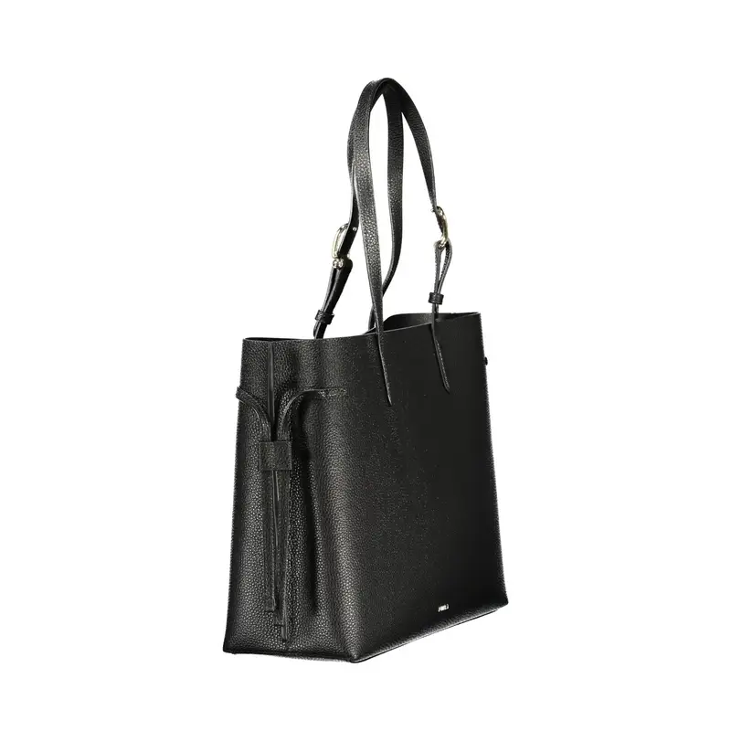 Borsa Donna Nera Spalla Pelle Ava Logo Nero miniatura 3