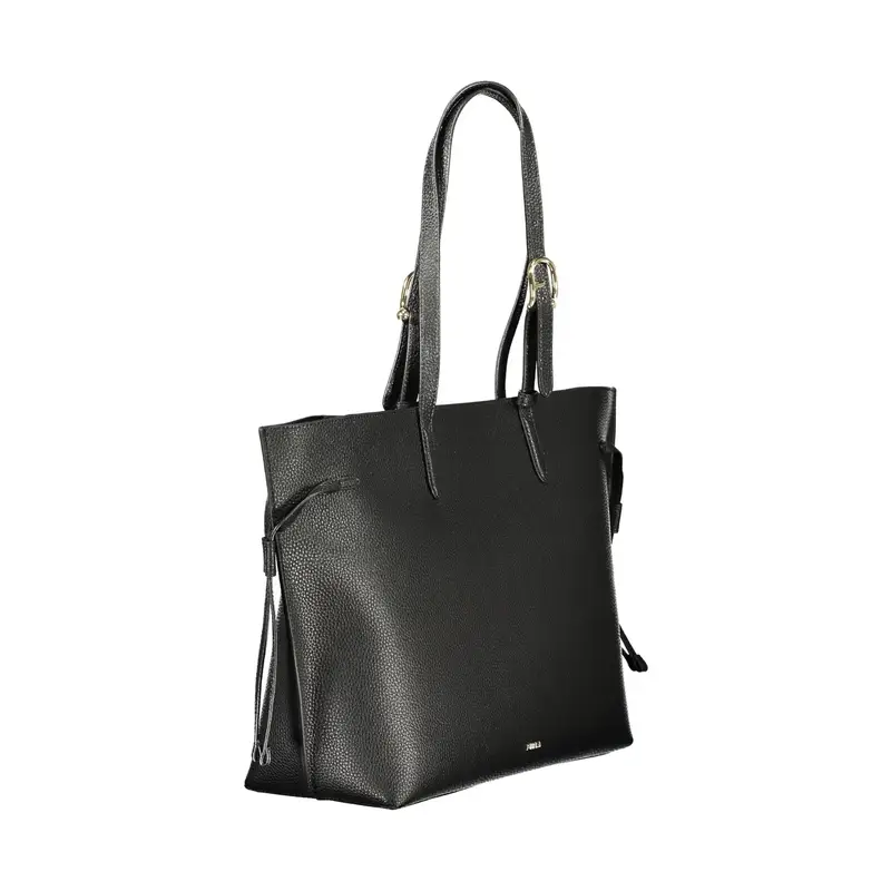 Borsa Donna Nera Spalla Pelle Ava Tote Logo Nero miniatura 3