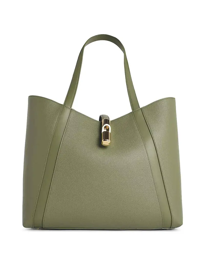 Borsa Shopping Goccia in Pelle Verde