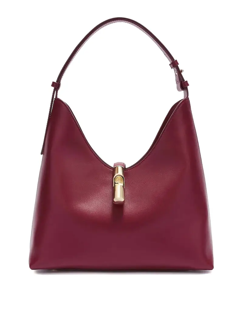 Borsa Shopping Goccia M Ciliegia In Pelle Rosso Scuro