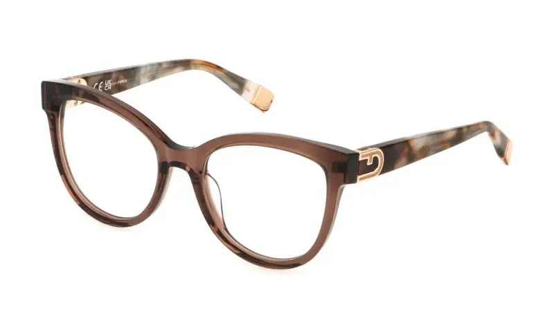 Furla Montature da vista Donna in acetato marrone a farfalla