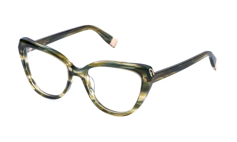 Furla Montature da vista Donna in acetato verde farfalla