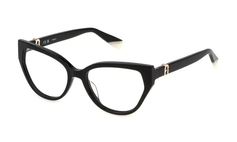 Donna VFU762 0700 Montature da vista Acetato Nero Farfalla