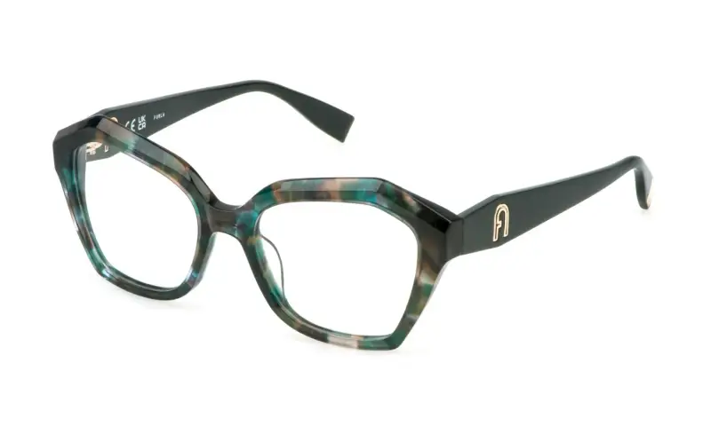 Donna VFU822 06E3 Montature da vista Acetato Verde Geometrica