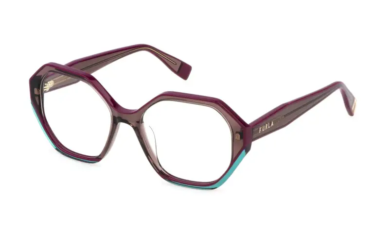 Donna VFU829V 07AY Montature da vista Acetato Marrone Geometrica