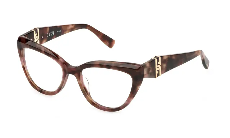 Furla Donna VFU867  01GQ Montature da vista Acetato Havana  Farfalla