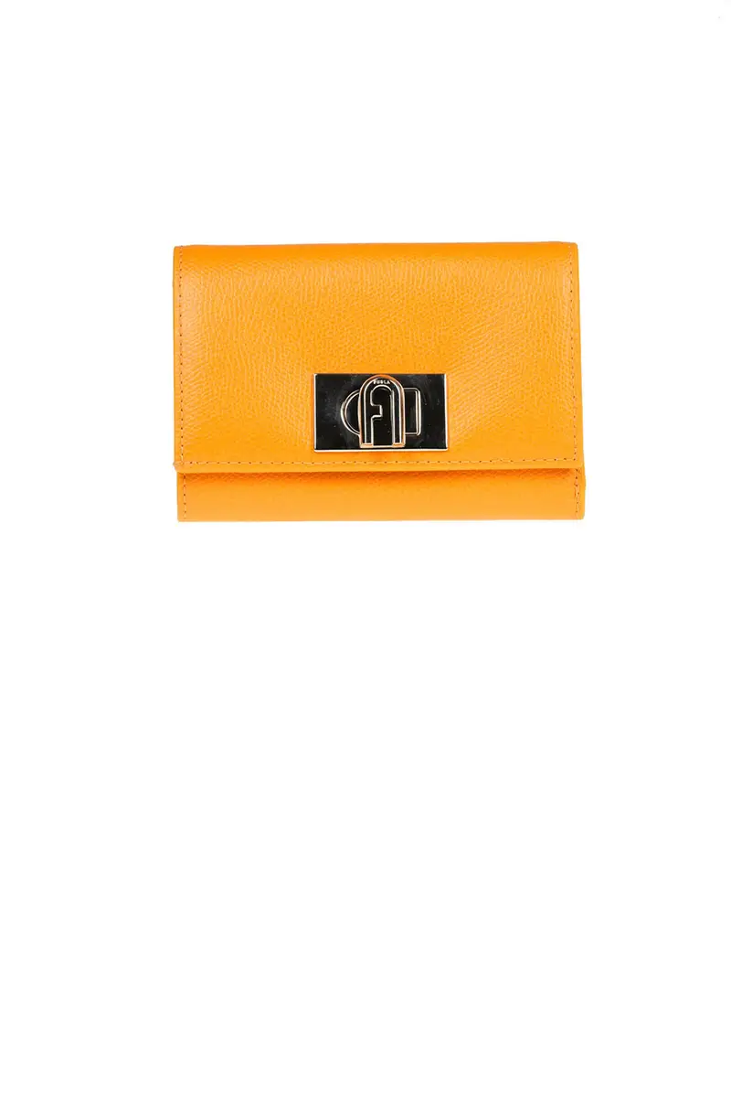 Furla Portafoglio compatto arancione in pelle