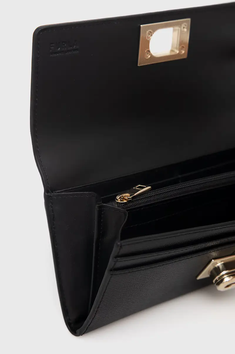 portafoglio in pelle donna Nero miniatura 3