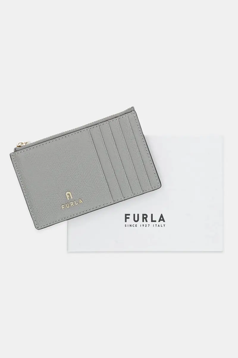 portafoglio in pelle Grigio miniatura 4