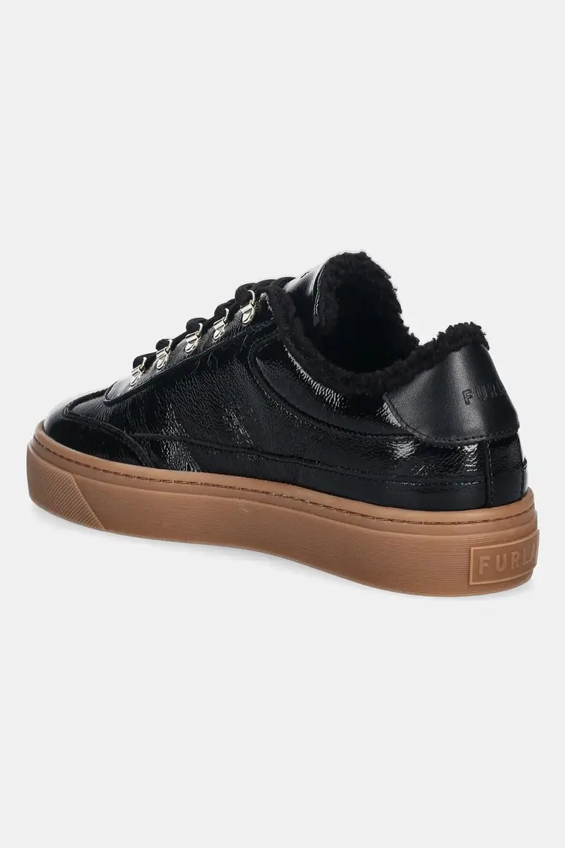 sneakers in pelle Enjoy Lace-Up Sneaker Nero miniatura 3