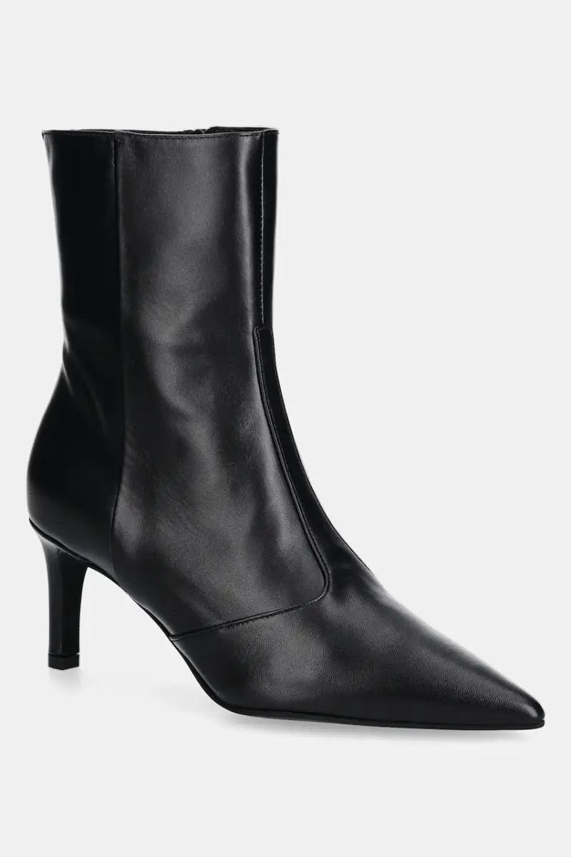 stivaletti alla caviglia in pelle Essential Nero