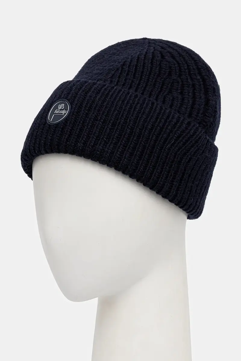 berretto in lana colore blu navy G3704 miniatura 2