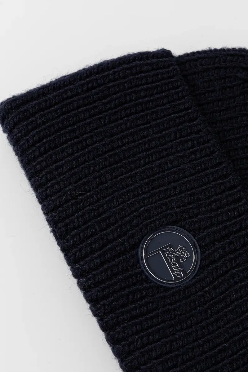 berretto in lana colore blu navy G3704 miniatura 3