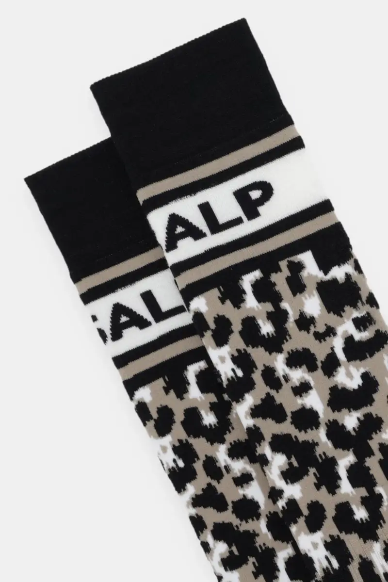 calze con lana Leopard colore marrone I3717 miniatura 2