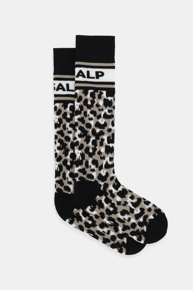 calze con lana Leopard colore marrone I3717