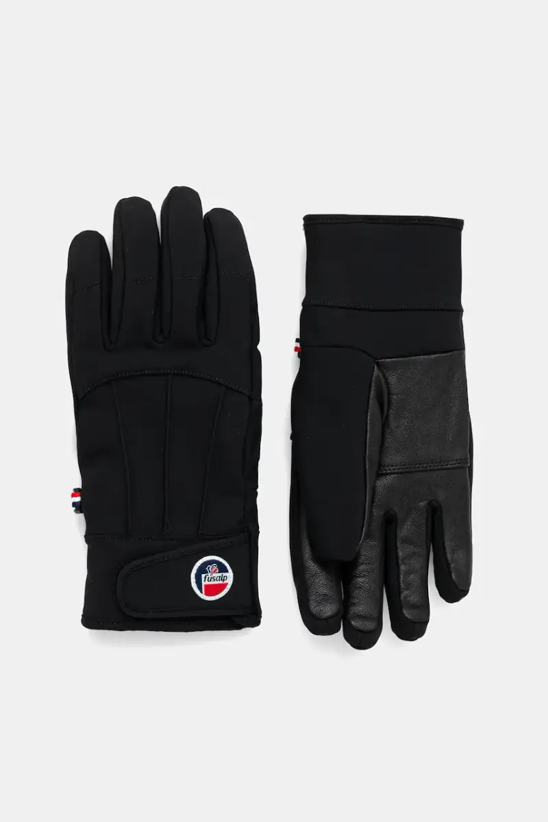 guanti da sci in pelle colore nero T2701