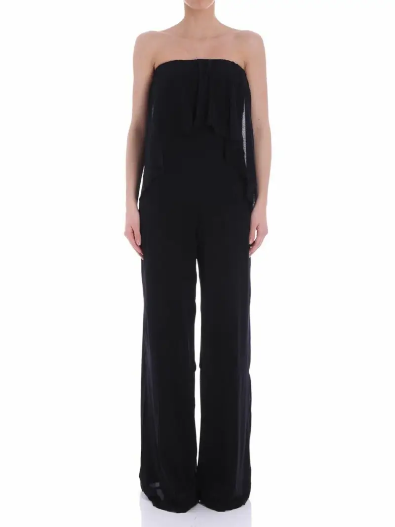 Tuta nera a spalle scoperte Nero