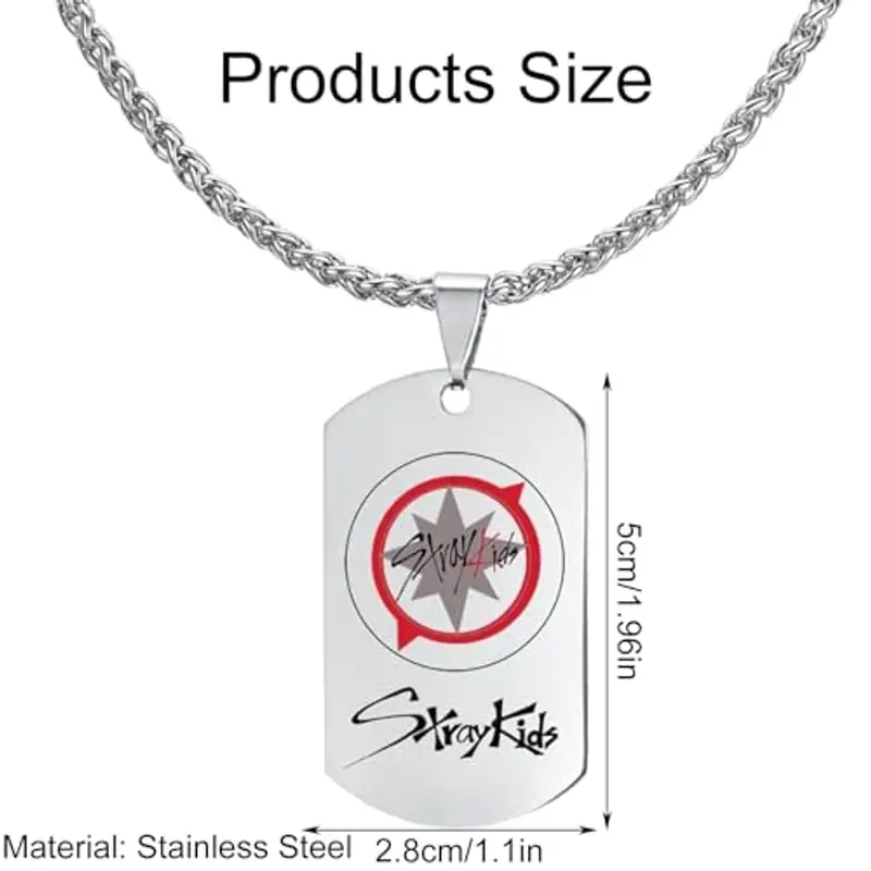 FYFLYMT Collana Stray Kids per Concerti Kpop - Collana in Acciaio Inossidabile Unisex - Ideale per Compleanni e Fan Stray Kids- Regalo Originale per Ragazzi e Collezionisti miniatura 2