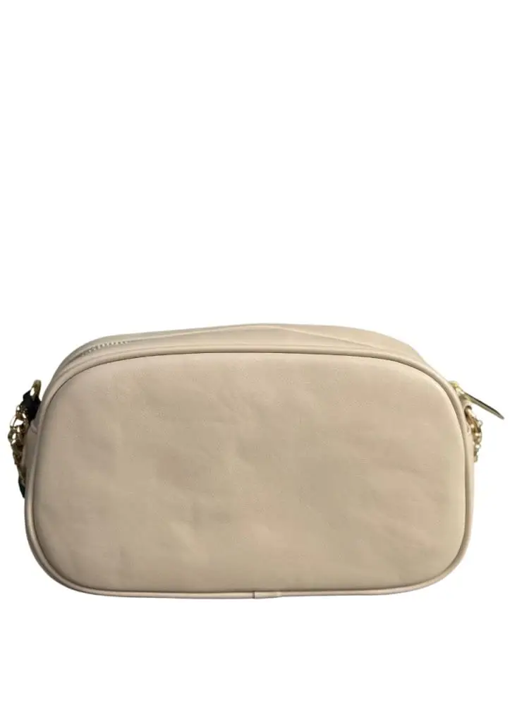borsa beige donna con logo oro miniatura 2