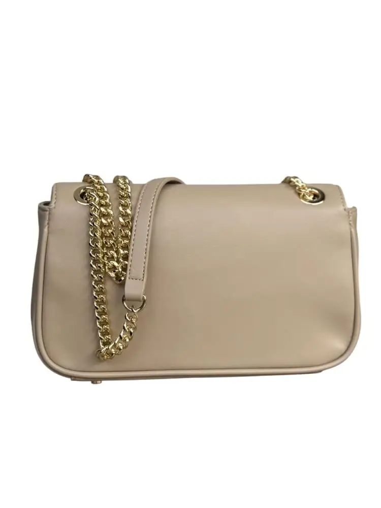 borsa beige donna con logo oro miniatura 2