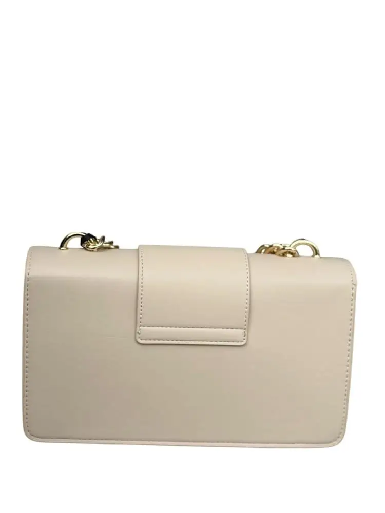borsa beige donna con logo oro miniatura 2