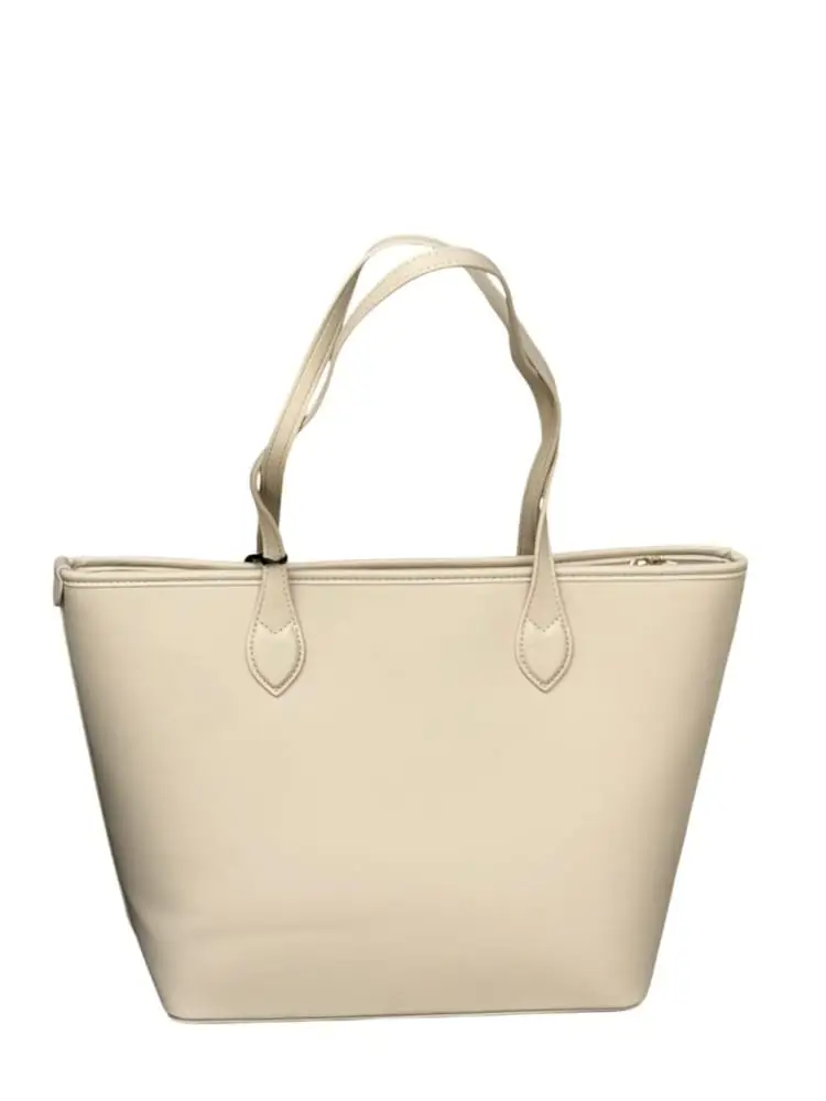 borsa beige donna logo oro miniatura 2