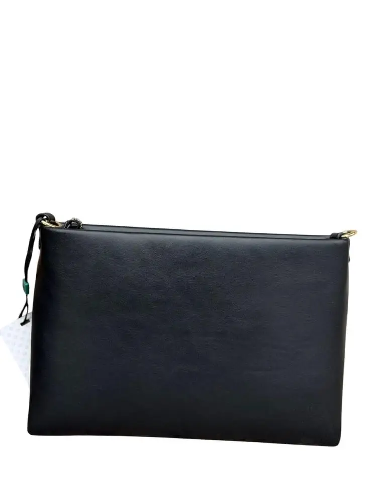 borsa nera donna logo oro miniatura 2