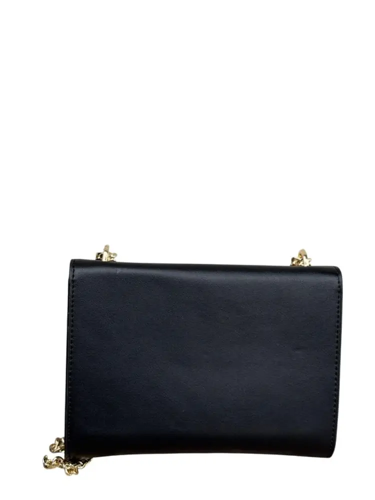 borsa nera donna logo oro miniatura 2