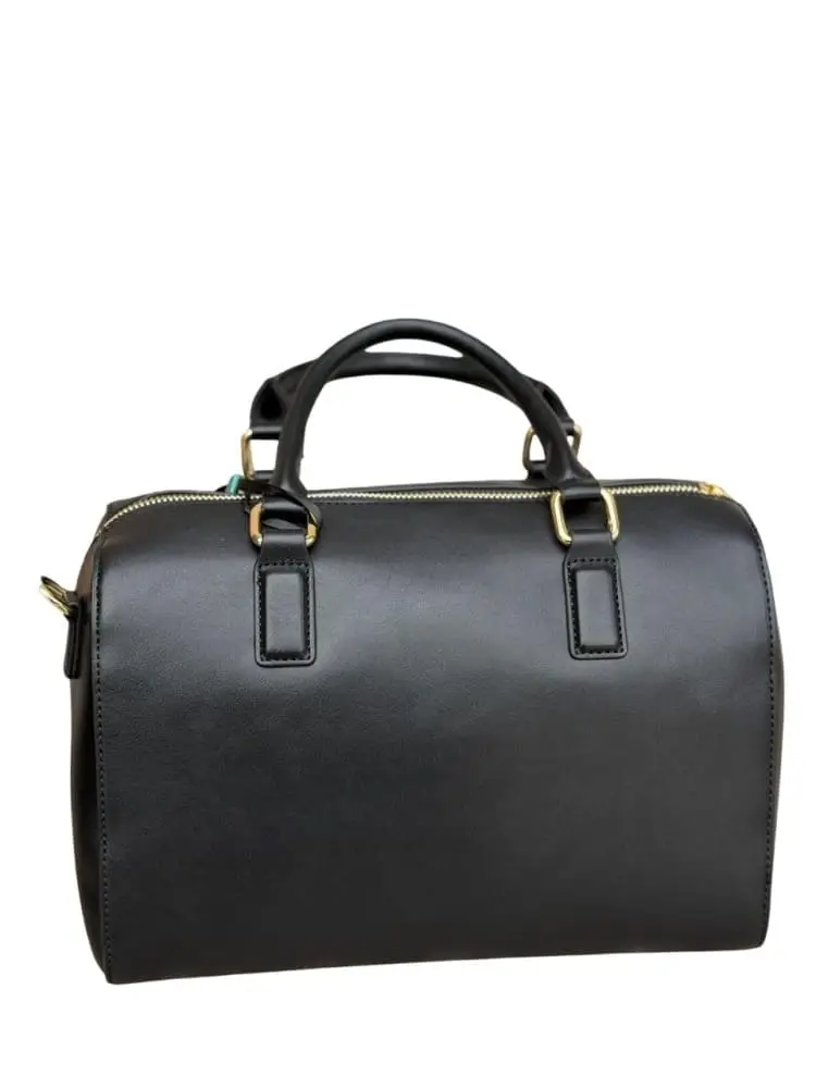 borsa nera donna logo oro miniatura 2