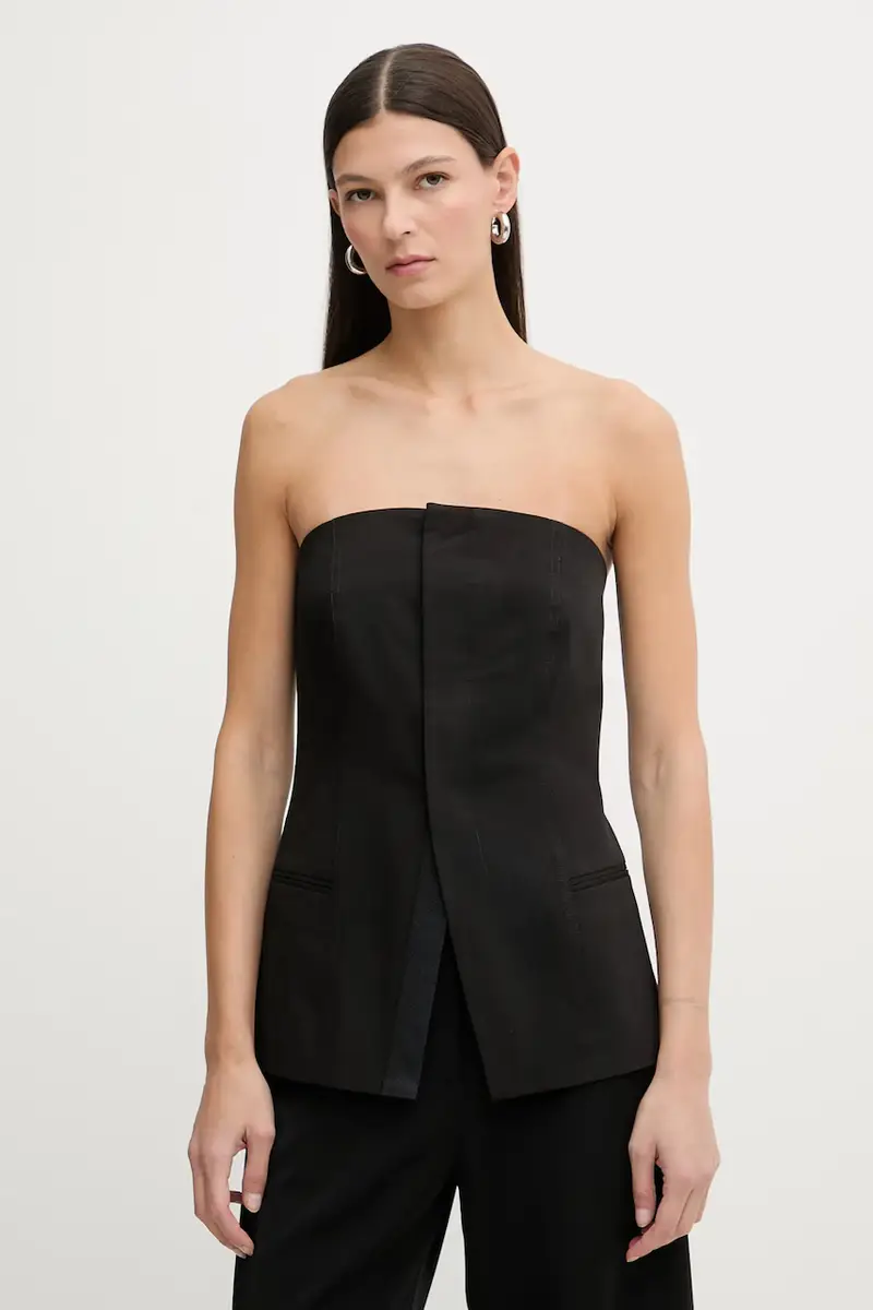 camicetta con aggiunta di lana 0 Cable Nero