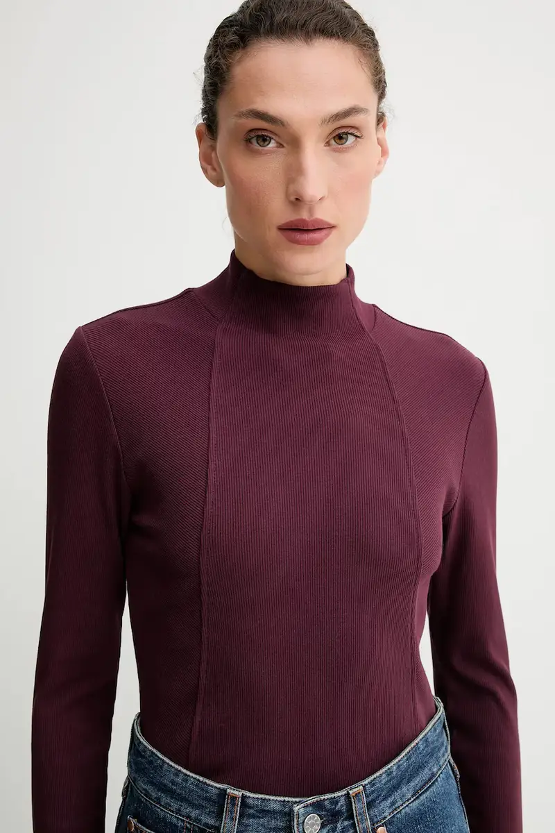 camicia a maniche lunghe 0 colore granata D26905.E136 miniatura 4