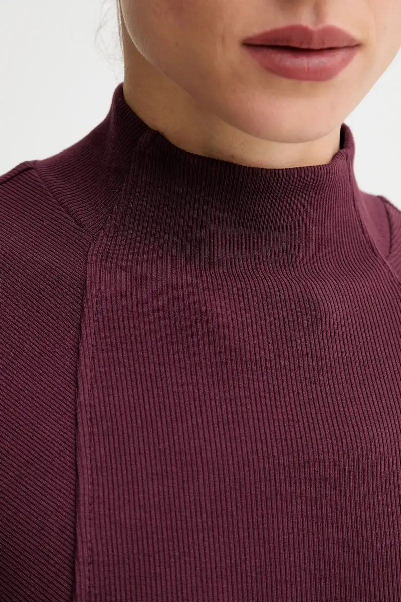 camicia a maniche lunghe 0 colore granata D26905.E136 miniatura 5