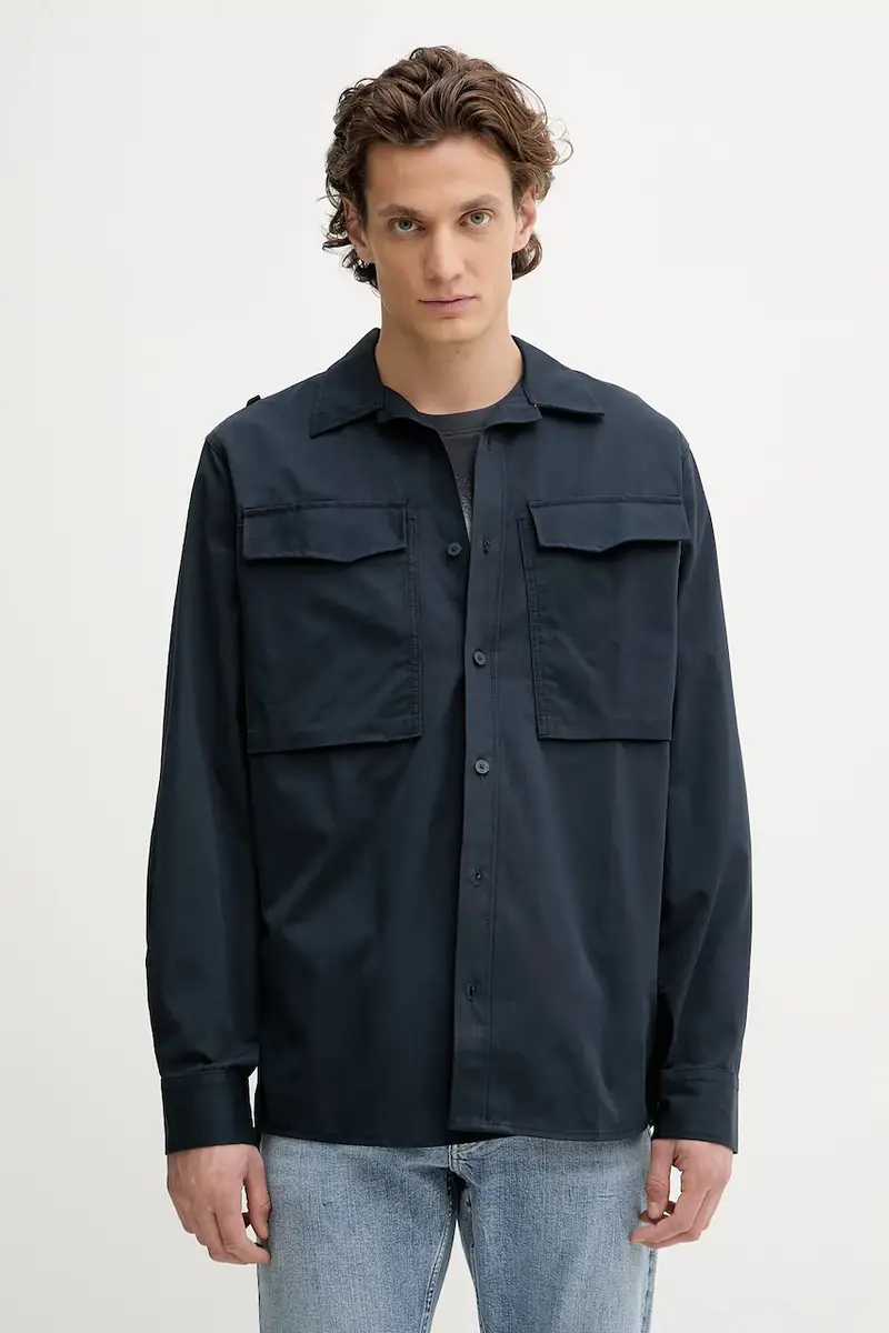 camicia in cotone 0 uomo colore blu navy D26942.E077