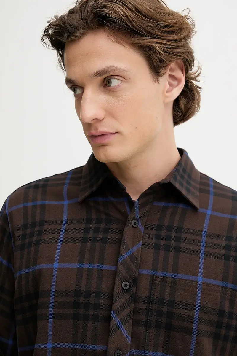 camicia in cotone 0 uomo colore marrone D28117.E072 miniatura 4