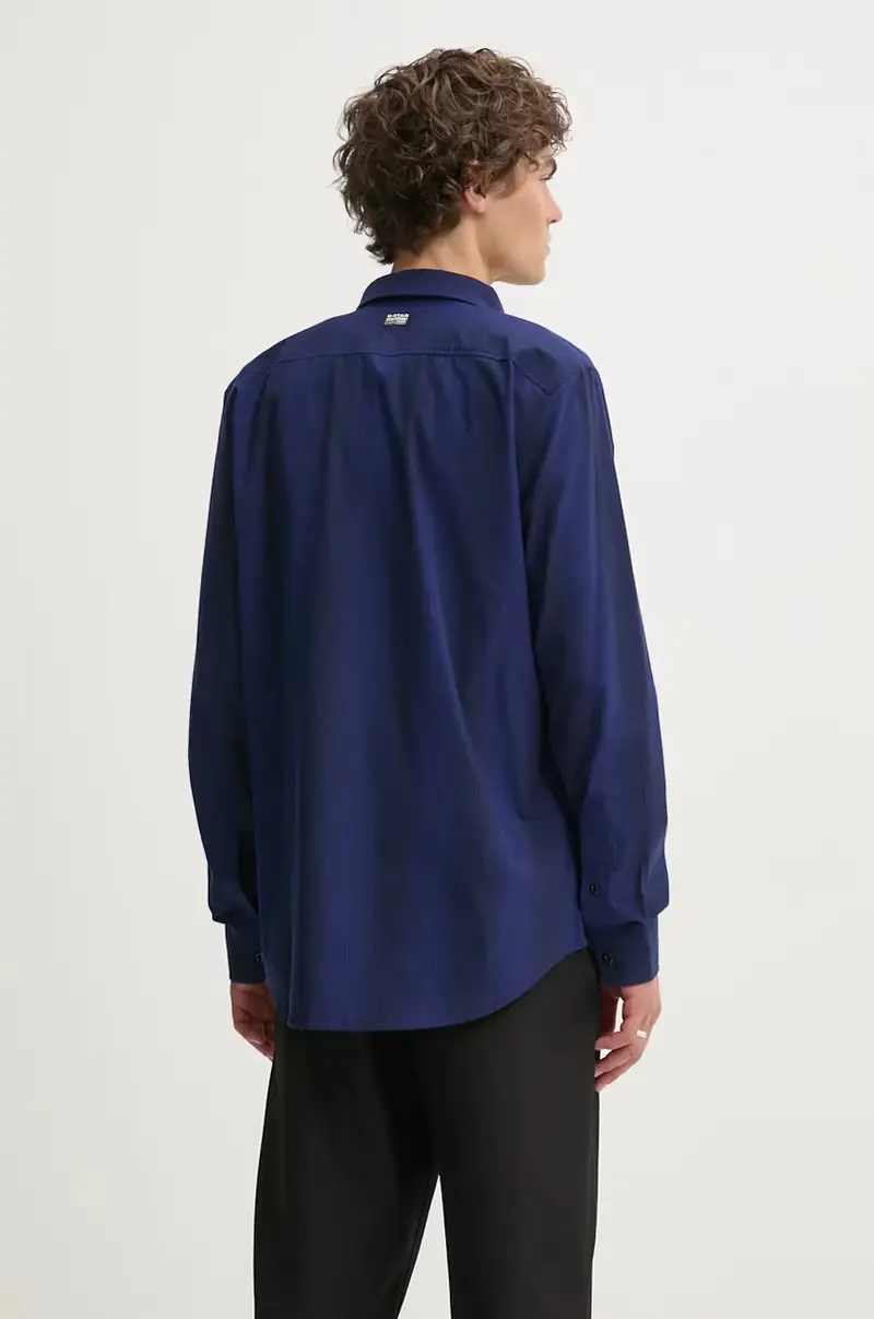 camicia in cotone Blu navy miniatura 4