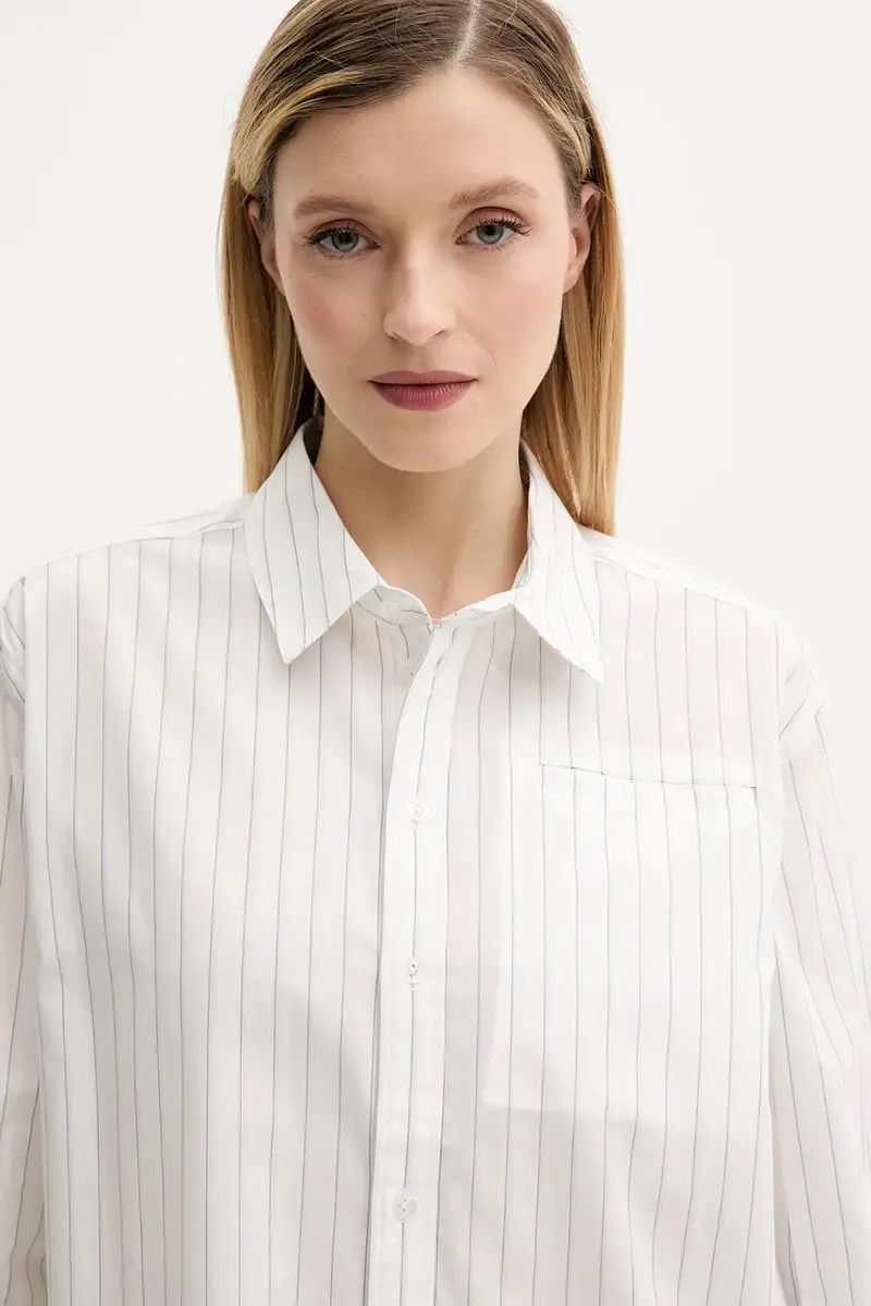 camicia in cotone donna colore bianco D26133-D926 miniatura 4