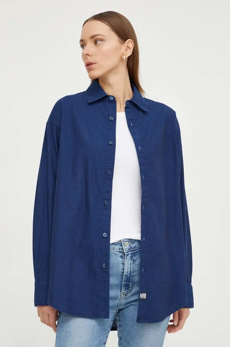 camicia in cotone donna colore blu navy