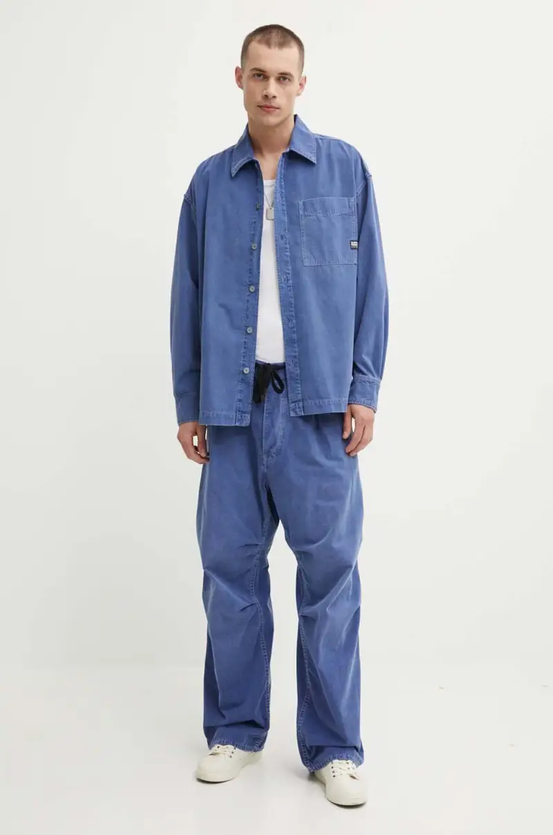 camicia in cotone uomo colore blu D23007-D295 miniatura 3