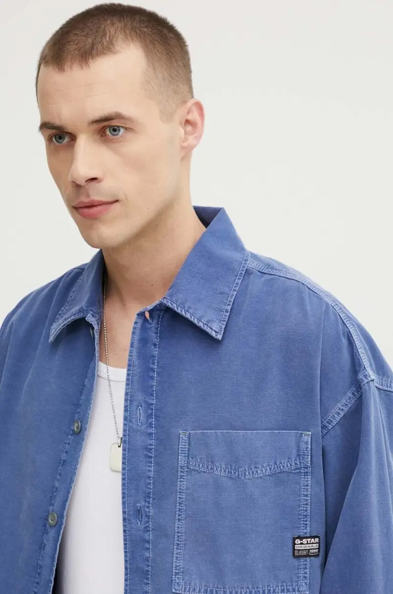 camicia in cotone uomo colore blu D23007-D295 miniatura 5